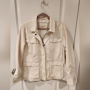 Womens Universal Thread UtilityJacket Size XL, Cream with Lining, Zips and Snaps